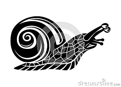 Black snail icon. Vector Illustration